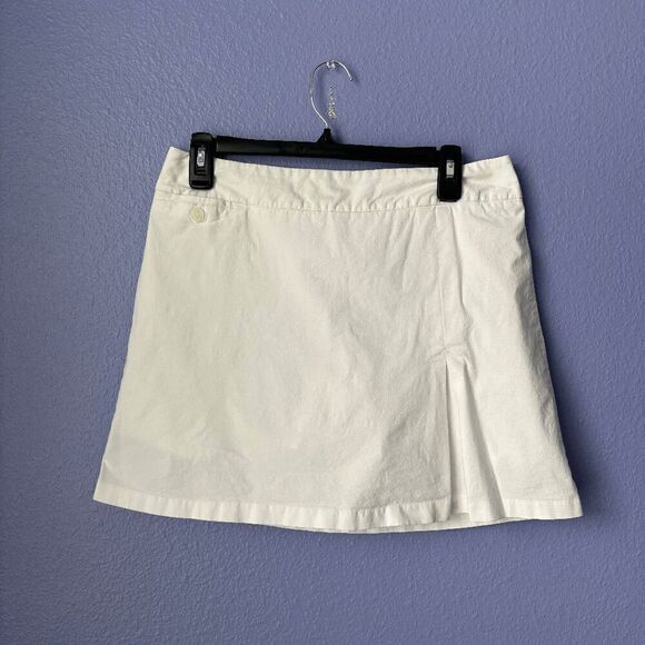 Dockers Skort White Fit & Flare Skirt Canvas Size 6 Cotton Spandex Preppy Golf - Picture 1 of 7